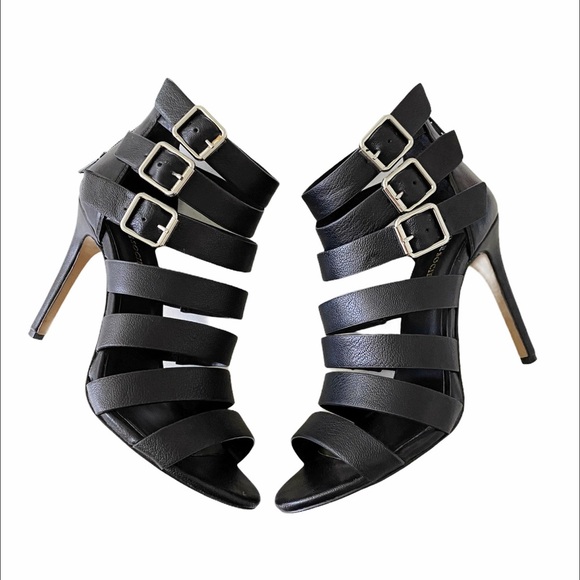 Sole Society Shoes - Sole Society So-Alexyia Black Strappy Heels
